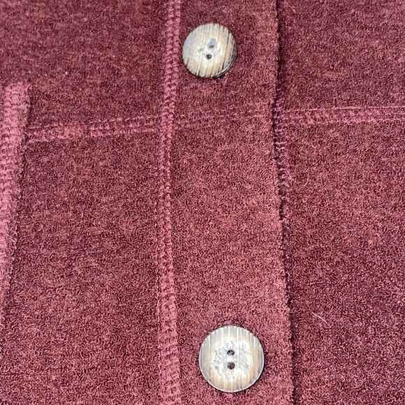 LL Bean Women's Button Cardigan Sweater Size M Leaves Embroidered Red Burgundy - Picture 5 of 11